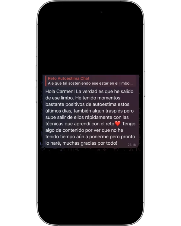 Mensaje real de una alumna: «he salido de ese limbo… supe salir rápidamente con las técnicas que aprendí»